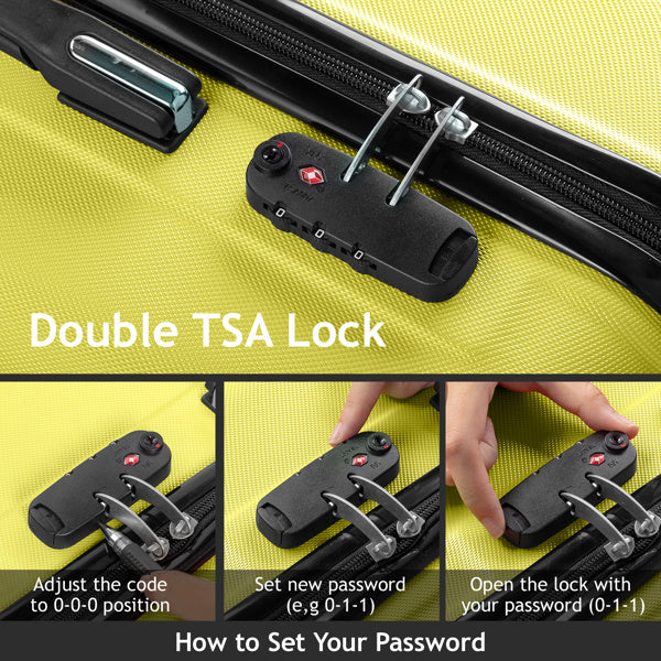 3 In 1 | ABS+PC Suitcase 20in-24in-28in | Bumblebee Yellow