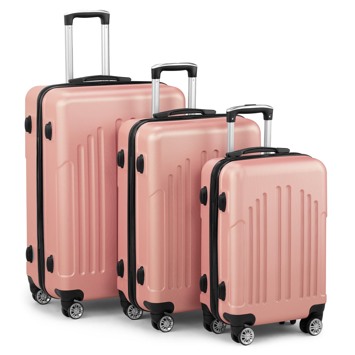 3 In 1 | ABS+PC Suitcase 20in-24in-28in | Rose Gold