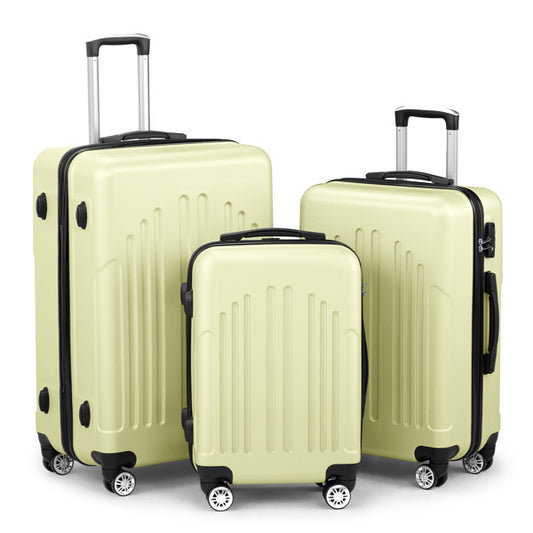 3 In 1 | ABS+PC Suitcase 20in-24in-28in | Cream Yellow