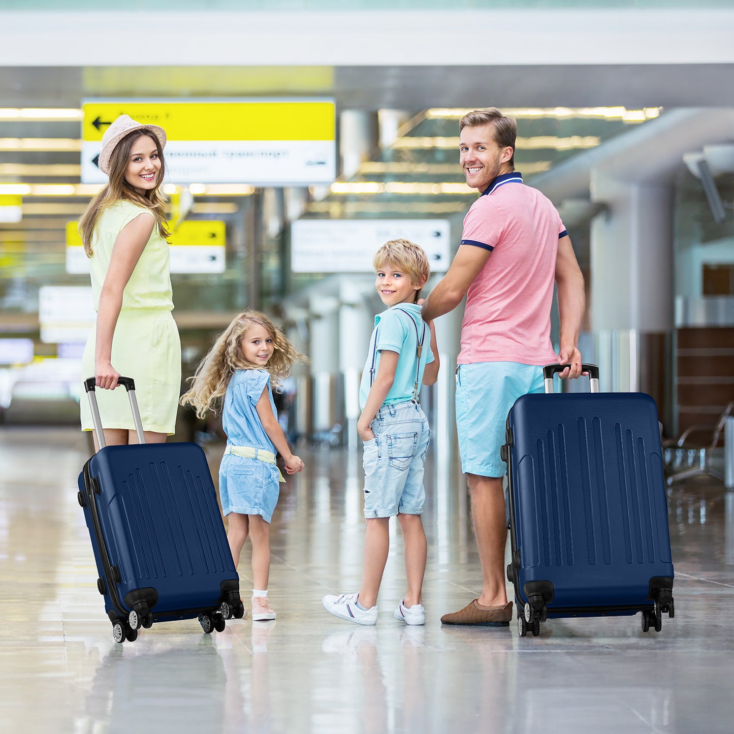 3 In 1 | ABS+PC Suitcase 20in-24in-28in | Navy
