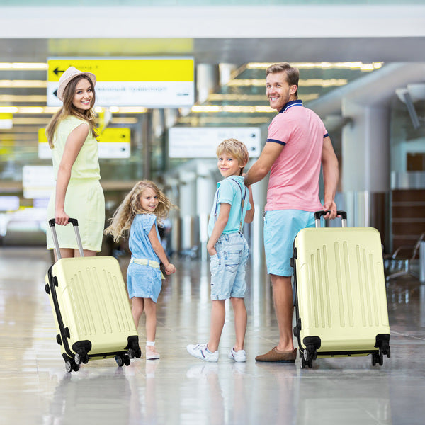 3 In 1 | ABS+PC Suitcase 20in-24in-28in | Cream Yellow