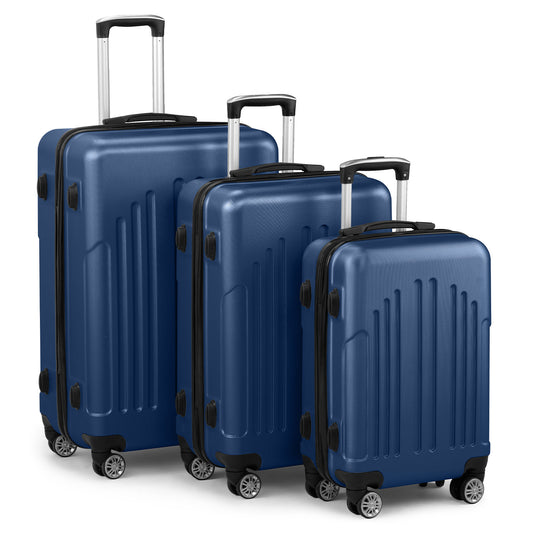 3 In 1 | ABS+PC Suitcase 20in-24in-28in | Navy