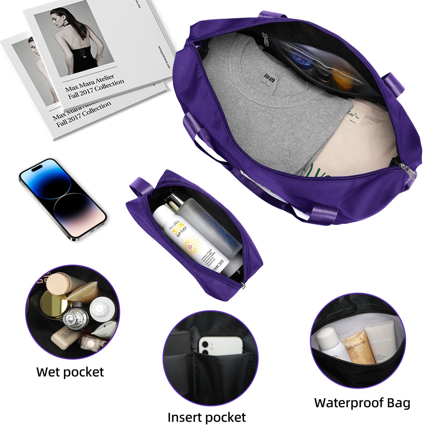 Luggage Set fo 3, 20+24+28inch Airline Certified Carry-on, Check-In & Hard Shell Luggage | Purple And Pink