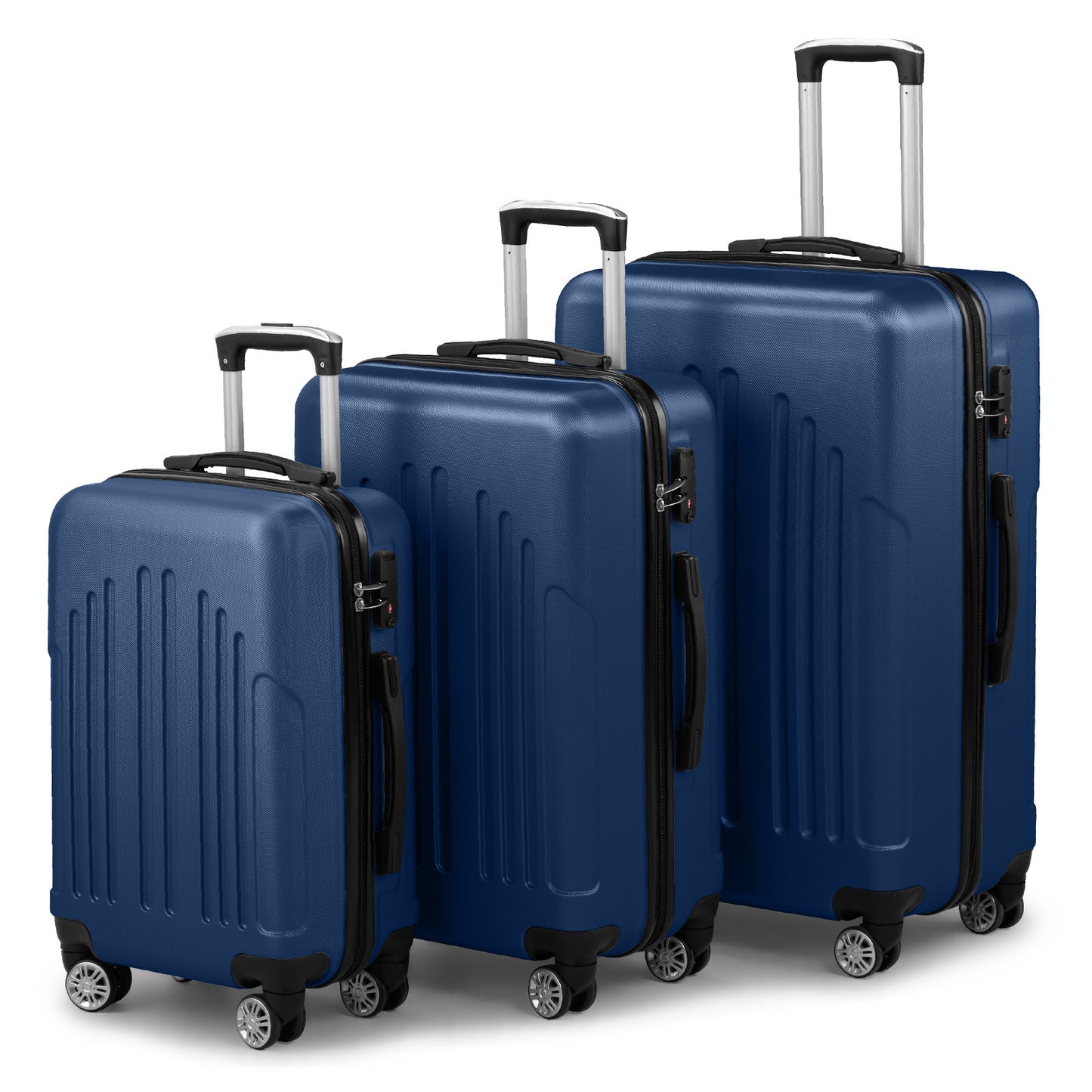 3 In 1 | ABS+PC Suitcase 20in-24in-28in | Navy