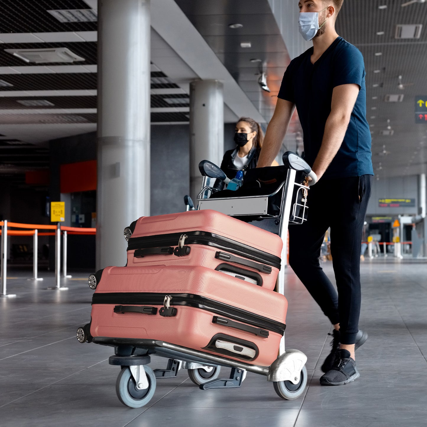 3 In 1 | ABS+PC Suitcase 20in-24in-28in | Rose Gold