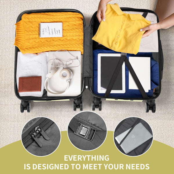 3 In 1 | ABS+PC Suitcase 20in-24in-28in | Cream Yellow