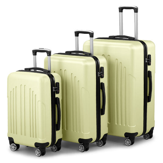 3 In 1 | ABS+PC Suitcase 20in-24in-28in | Cream Yellow