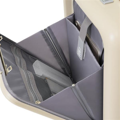 Front Opening 20-Inch Carry-On Luggage With Expandable Travel Bag Set | Beige