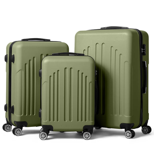 3 In 1 | ABS+PC Suitcase 20in-24in-28in | Army Green