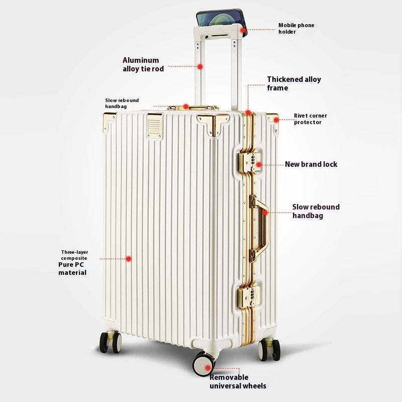 Large Capacity Aluminium Frame Luggage Suitcase