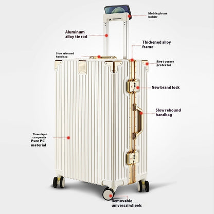 Large Capacity Aluminium Frame Luggage Suitcase