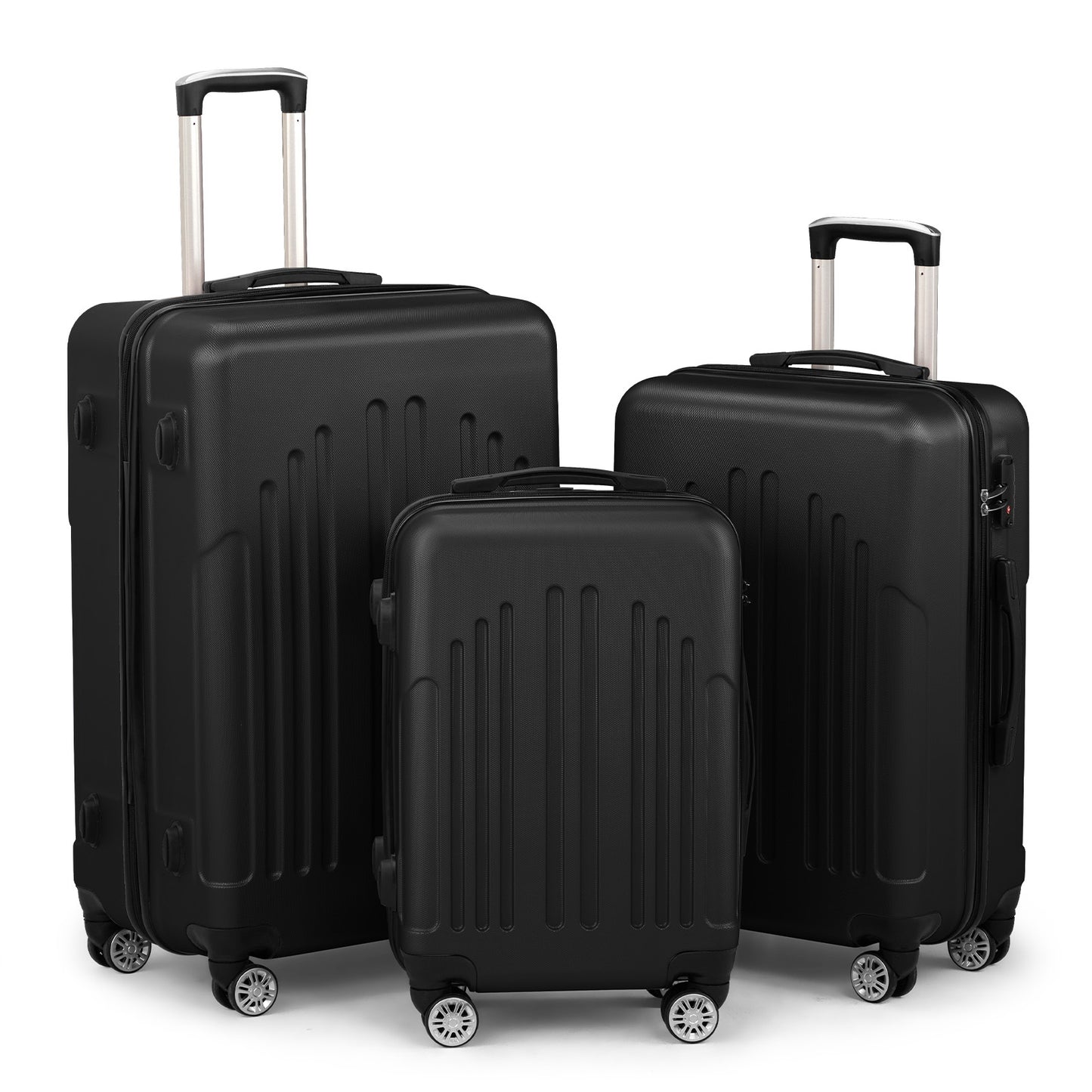 3 In 1 | ABS+PC Suitcase 20in-24in-28in | Black