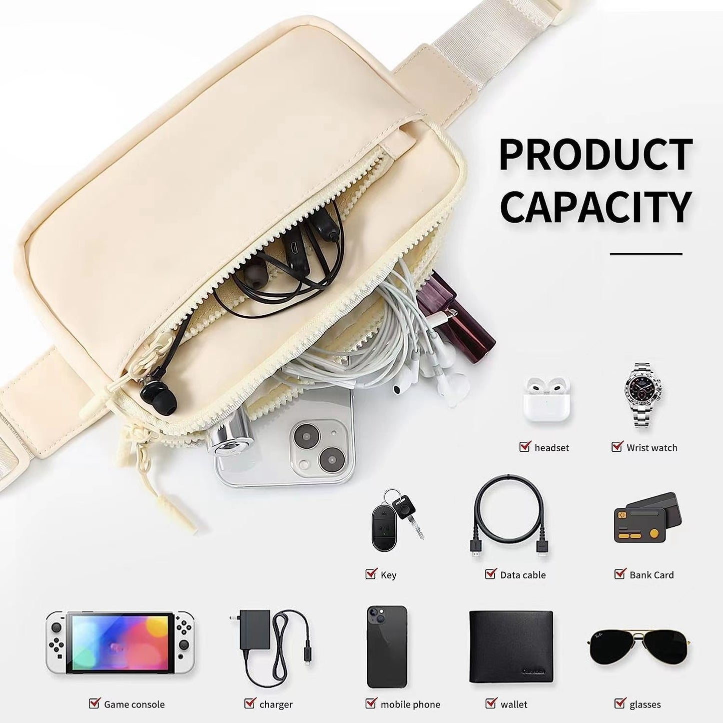 Trendy Outdoor Sports Waist/Chest Slanted Bag