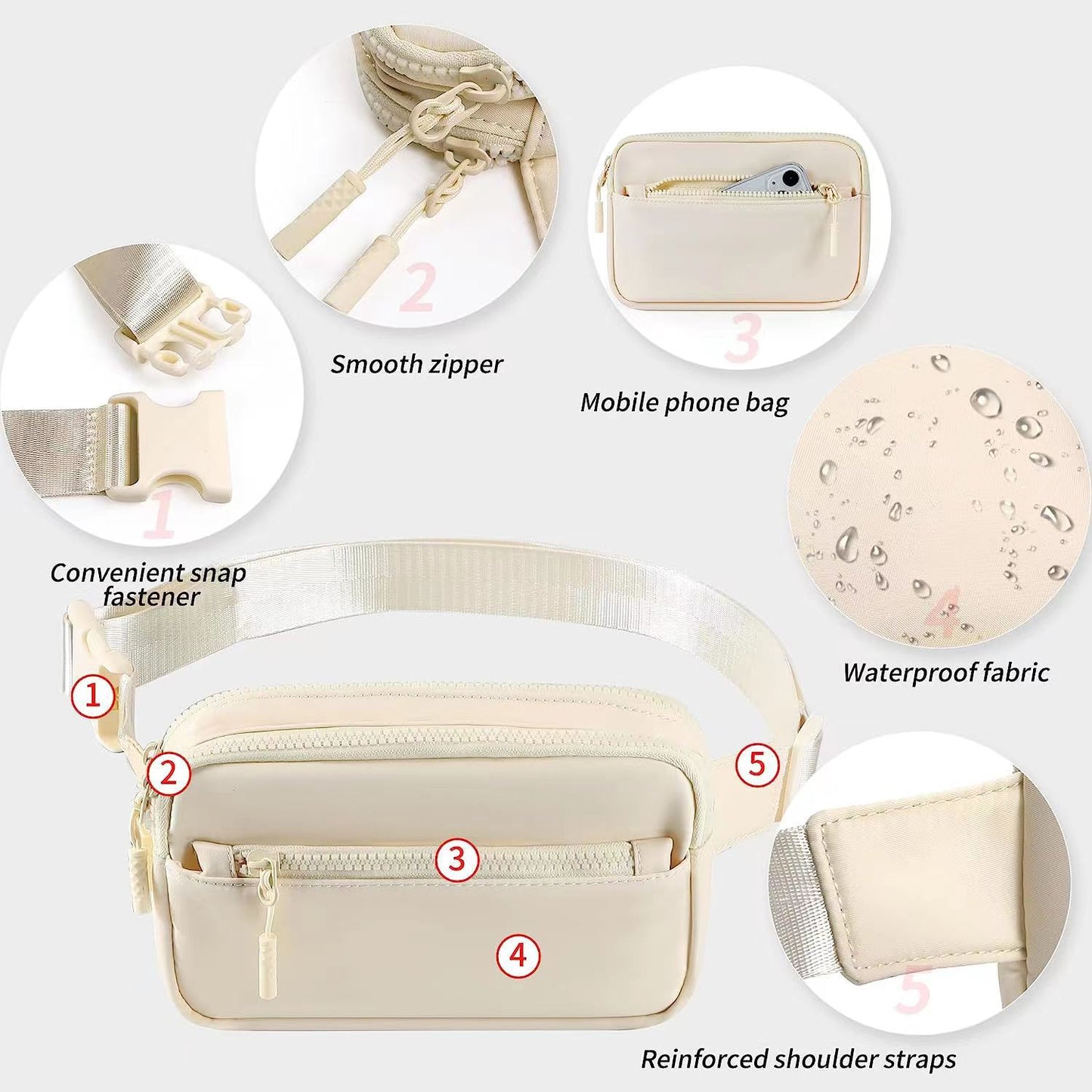 Trendy Outdoor Sports Waist/Chest Slanted Bag