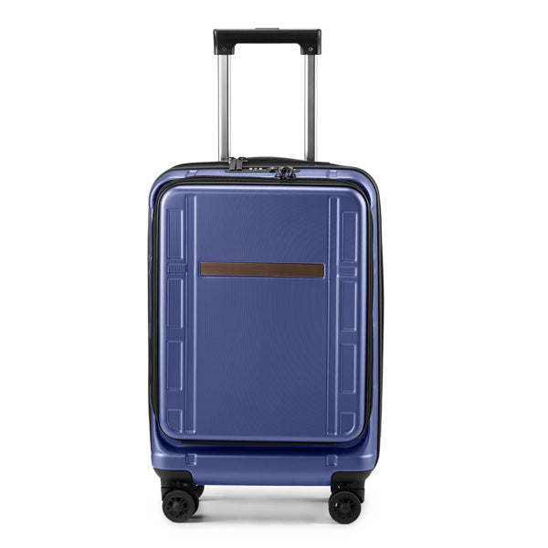 Front Opening 20-Inch Expandable ABS+PC Smart Casual Suitcase | Royal Blue