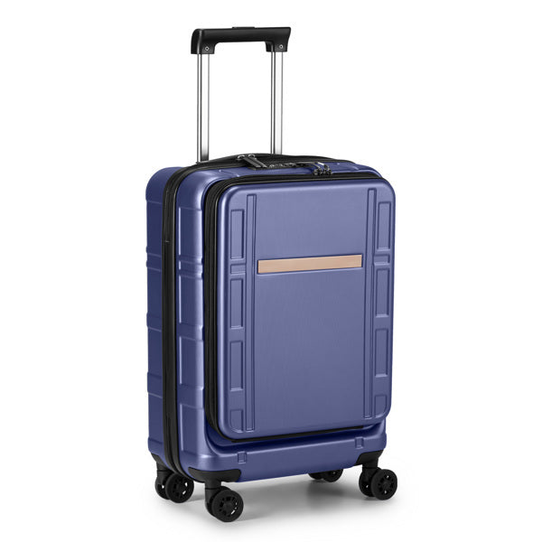 Front Opening 20-Inch Expandable ABS+PC Smart Casual Suitcase | Royal Blue