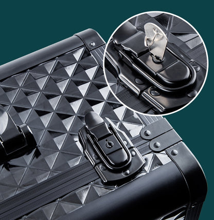 Professional Portable 4-Tier Aluminum Rolling Makeup Organizer with Wheels