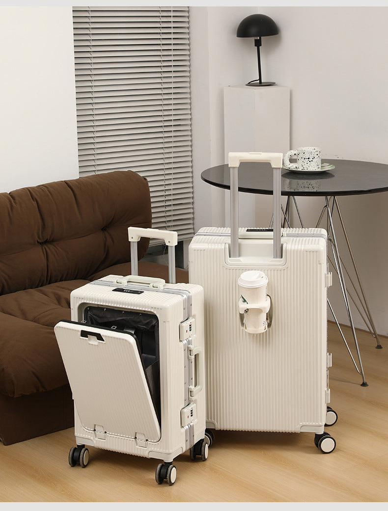 Trendy Aluminum Frame Large Capacity Front Opening Luggage (Carry-On/Check-In)