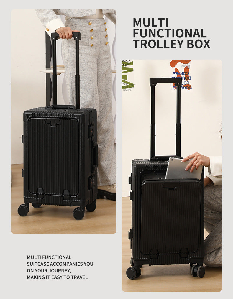 Trendy Aluminum Frame Large Capacity Front Opening Luggage (Carry-On/Check-In)