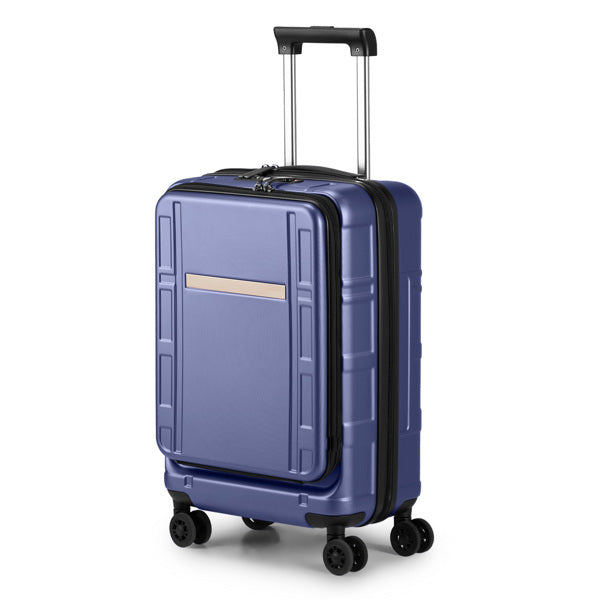 Front Opening 20-Inch Expandable ABS+PC Smart Casual Suitcase | Royal Blue
