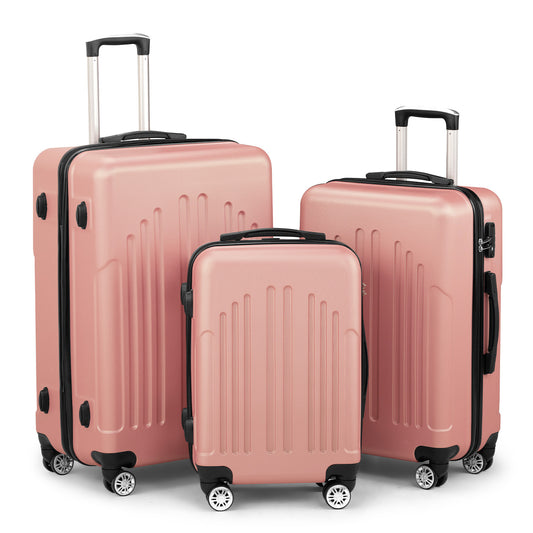 3 In 1 | ABS+PC Suitcase 20in-24in-28in | Rose Gold