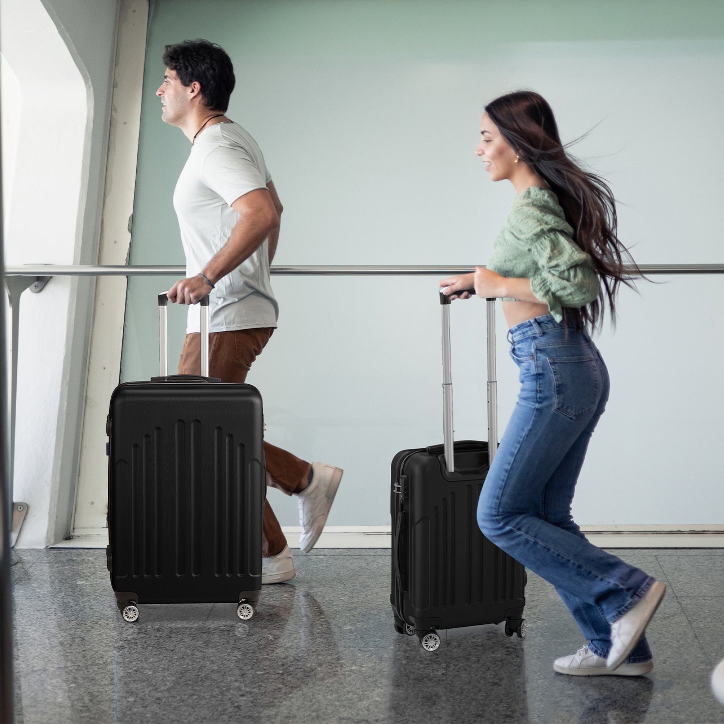 3 In 1 | ABS+PC Suitcase 20in-24in-28in | Black