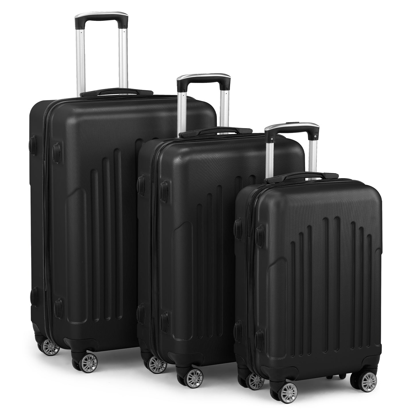 3 In 1 | ABS+PC Suitcase 20in-24in-28in | Black
