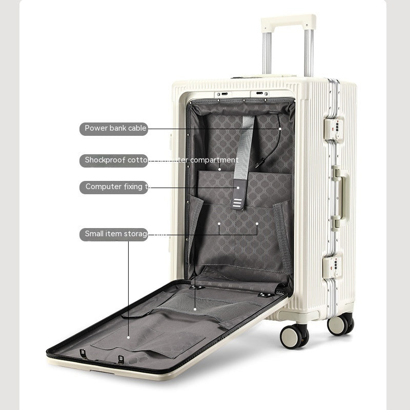 Trendy Aluminum Frame Large Capacity Front Opening Luggage (Carry-On/Check-In)