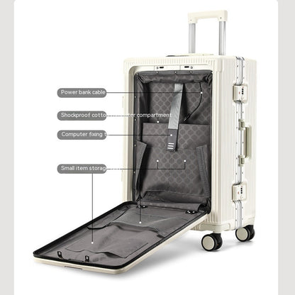 Trendy Aluminum Frame Large Capacity Front Opening Luggage (Carry-On/Check-In)