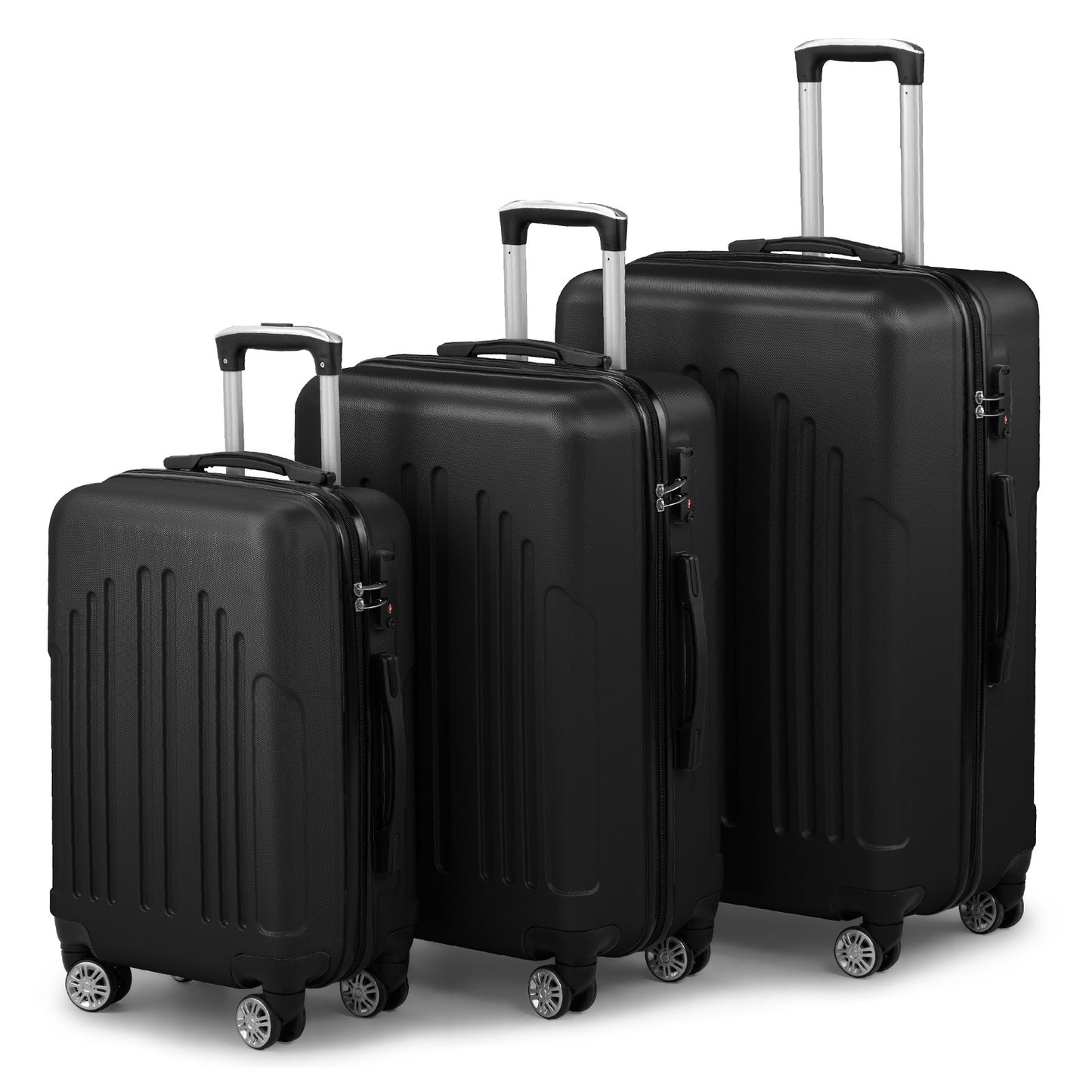 3 In 1 | ABS+PC Suitcase 20in-24in-28in | Black