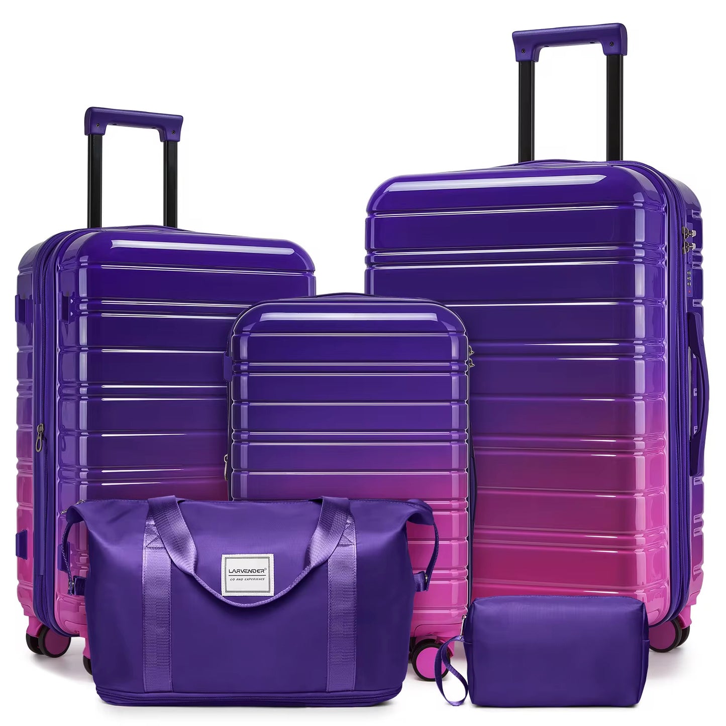 Luggage Set fo 3, 20+24+28inch Airline Certified Carry-on, Check-In & Hard Shell Luggage | Purple And Pink