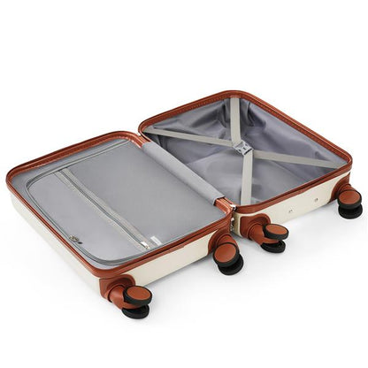 Front Opening 20-Inch Carry-On Luggage With Expandable Travel Bag Set | Beige