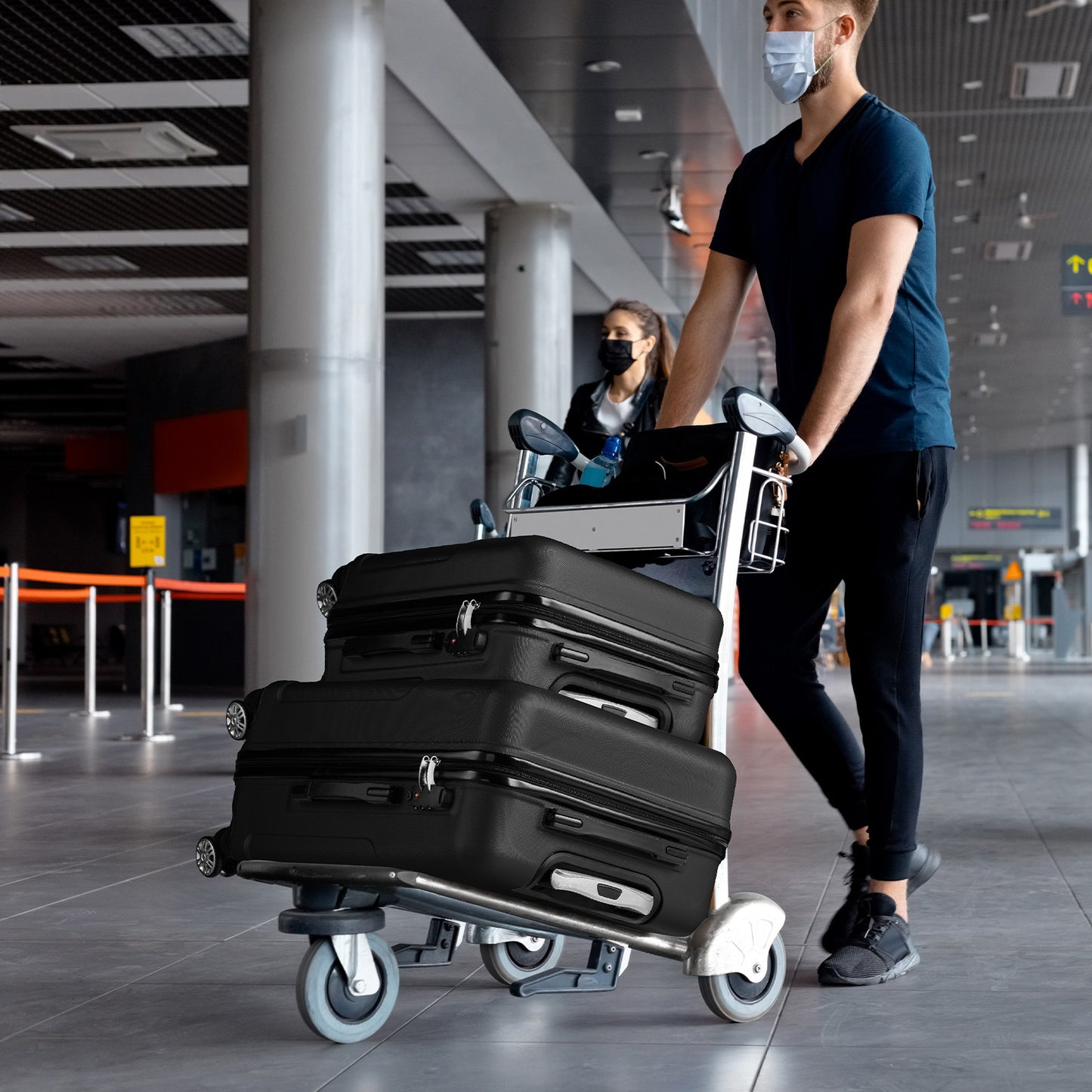 3 In 1 | ABS+PC Suitcase 20in-24in-28in | Black