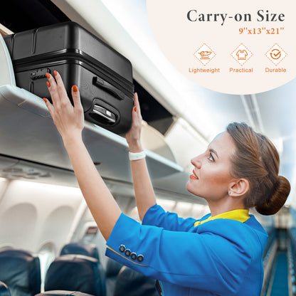 Spacious 20/24/28-Inch Hardside Suitcase with Smooth Spinner Wheels