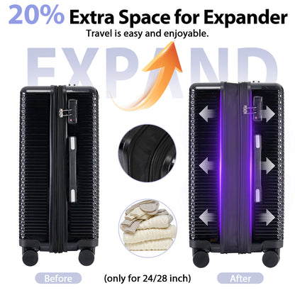 3 In 1 | Hard Shell Travel Suitcases With Wheels, Light Expandable With TSA Lock, Carry-On, Checked Luggage| 20+24+28inch